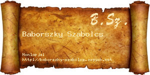 Baborszky Szabolcs névjegykártya