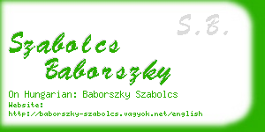 szabolcs baborszky business card